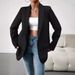 Women's Clothing autumn and winter solid color lapel small suit temperament commuter jacket_ecoleips.com