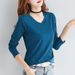 This Loose V-Neck Long-Sleeved Top With A Full-Cut Design Conceals Excess Body Fat Effectively. It's Perfect For Autumn_ecoleips.com