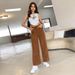 Voya 2026 Spring/Summer New Women's European And American Ins Casual High-Waisted Straight-Leg Corduroy Pants With_ecoleips.com