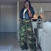 Women's Camouflage Wide Leg Pants European American Style Fashion Hot Girl Frayed Side Design Jeans_ecoleips.com