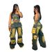 New Denim 3D Multi Pocket Casual Loose Fitting Cargo Pants Women's Retro Jeans Hot Selling Cross Border_ecoleips.com