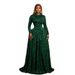 New Arrival Women's Slimming Long Dress round Neck Long Sleeve Printed Fashionable European And American Style_ecoleips.com