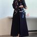 Muslim Outerwear New British Retro Motorcycle Print Long Robe Trench Coat Polyester Muslim Outerwear For Women_ecoleips.com