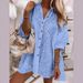 Elegant Women's Floral Embroidered Blouse Short Sleeve Casual Shirt Breathable Loose Fit Comfortable Polyester Fabric_ecoleips.com