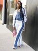 Women's Clothing Denim Patchwork Suit Jacket Trousers Two Piece Suit_ecoleips.com