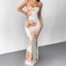 New Stylish Slim-fit Printed Lace-up Fashion Sexy Bodycon Long Dress, Fashionable European And American Women's Clothing_ecoleips.com