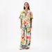 Women's Clothing Fashion Linen Printed Short Sleeved Floral Color Holiday Casual Versatile Suit_ecoleips.com