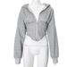 G24TP143 New Street Style European And American Long Sleeve Fleece Zipper Hooded Sweatshirt Casual Jacket For Women_ecoleips.com