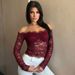 European And American Best-Selling Women's Clothing 2026 Spring New Fashion Off-Shoulder Lace Slim-Fit Top For Women_ecoleips.com