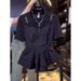 ng2510292 French-style Light Luxury Irregular Patchwork Short-sleeve T-shirt For Women, Summer Two-piece Ruffle Top, Slimming And_ecoleips.com