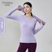 Women's Seamless Knit Yoga Wear Long Sleeve Round Neck Slim Fit High End Running Fitness Sports Top Polyester_ecoleips.com