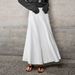 Ramie Cotton Blend Maxi Dress With Flared Skirt, Elegant Soft Drapery A-Line Long Dress For Women, Breathable Pure Color Dress_ecoleips.com