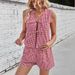 Women's Clothing Casual Plaid Suit Lace Up Vest Elastic Waist Shorts Suit_ecoleips.com