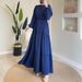 Women's Clothing Autumn Round Neck Long Sleeve Single Breasted High Waist Stitching Dress_ecoleips.com