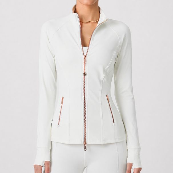 Women's Long Sleeve Yoga Top Slim Fit Double Zipper Quick Drying Outdoor Running Fitness Jacket_ecoleips.com