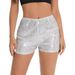 K Fashion Bead Slim Fit Sequin Solid Color Mid Waist Sexy Straight Leg Women's Shorts_ecoleips.com