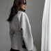 Women's Clothing Elegant Belted Wool Blend Coat For Women - Classic Mid-Length Trench Coat With Notched Lapel & Pockets (Available In Grey, S-XXL)_ecoleips.com