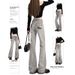 High-waisted, Frayed, Low-rise, Slightly Flared Jeans For Tall Women, Spring/summer, With Raw Edges Embroidery, Slim-fit_ecoleips.com