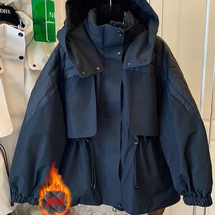 girl 2025 Autumn Winter New European Style Plus Size Quilted High-end Versatile Trendy Slimming Cotton Parka Jacket_ecoleips.com