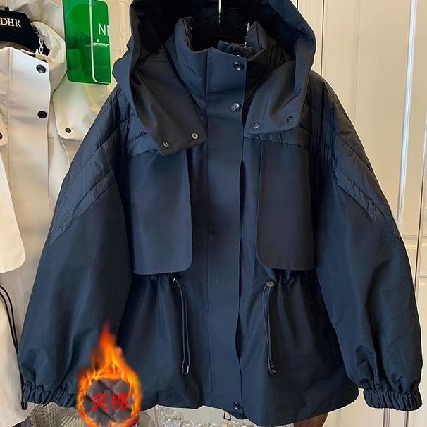 girl 2025 Autumn Winter New European Style Plus Size Quilted High-end Versatile Trendy Slimming Cotton Parka Jacket_ecoleips.com
