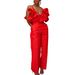 C8579 European And American Cross-Border Women's Summer New Fashion V-Neck Ruffle Strap Top High-Waisted Long Pants_ecoleips.com