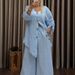 Women's Clothing Solid Color Cotton And Linen Loose Irregular Button Suit Female V Neck Cardigan Wide Leg Pants 2 Piece Set_ecoleips.com