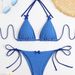 Women's Clothing Polka Dot Print Two Piece Swimsuit Sexy Bikini Swimsuit Gathered Backless Strap Swimsuit_ecoleips.com