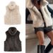 Women's Clothing Faux Fur Zip-Up Vest For Women – Stand Collar Winter Outerwear In Beige & Brown (XS-L)_ecoleips.com