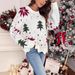 Women's Clothing Fashionable Edition Christmas Snowflake Knit Sweater For Women - Cozy Acrylic Pullover With Round Neck, Festive Holiday Style_ecoleips.com
