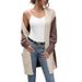 Autumn Women's Long-Sleeved Color-Block Sweater Cardigan Jacket_ecoleips.com