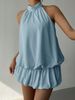 Women's Clothing French Style Solid Color Halter Neck Off-Shoulder Dress Sexy Waist Cinching Puff Skirt Bodycon Short Skirt For Summer Beach Vacation_ecoleips.com