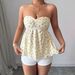 Women's Sexy Strapless Top European American Style Fashionable Pleated Jacquard Print Resort Style Top for Ladies_ecoleips.com