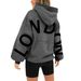 Women's Clothing Printed Long Sleeved Loose Pocket Hooded Sweatshirt_ecoleips.com