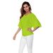 Large Women's Loose Bat V-Neck Short Sleeve T-shirt Top A1375_ecoleips.com