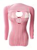 Aria Basics Yue Die European And American Foreign Trade Sexy Lingerie One-piece Mesh Outfit Sweet Girl Slim-fit Striped Heart Bow_ecoleips.com