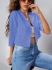 2025 Euroean And American Cross-Border Sring Summer New Solid Color Short Blazer Jacket Ins Trendy Women's Cardigan_ecoleips.com