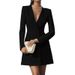 Long-Sleeved, Double-Breasted, Solid-Color V-Neck Suit With A French-Style Dress For Children_ecoleips.com