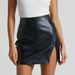 Women's Clothing High Waist Zipper Hip Skirt Leather Skirt Slit Versatile Skirt Spot_ecoleips.com