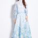 Women's Two-Piece Set Elegant Socialite Lantern Sleeve Button-Up Slim Top High-Waisted Printed Mesh Skirt_ecoleips.com