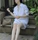 White High-end Linen Suit For Women, Summer Elegant Simple Casual Sun-protective Shirt And Shorts Two-piece Set_ecoleips.com