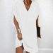 Women's V-Neck Smocked Batwing Sleeve Dress, Flowy Spring Summer Casual Maxi Dress With Elastic Waist_ecoleips.com