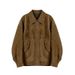 Aria Basics Genuine Leather HN5192 Autumn/Winter New Style Top Layer Goat Suede Turn-down Collar Simple Elegant Women's Jacket_ecoleips.com