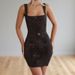 Women's Clothing Elegant Trendy Women's Sleeveless Spaghetti Strap Backless Dress Rhinestone Solid Color Slim Waist Autumn_ecoleips.com