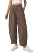 Women's Plaid High-Waisted Wide Leg Pants Casual Cropped Style with Pockets Spring/Summer New European American Fashion Loose Fit_ecoleips.com