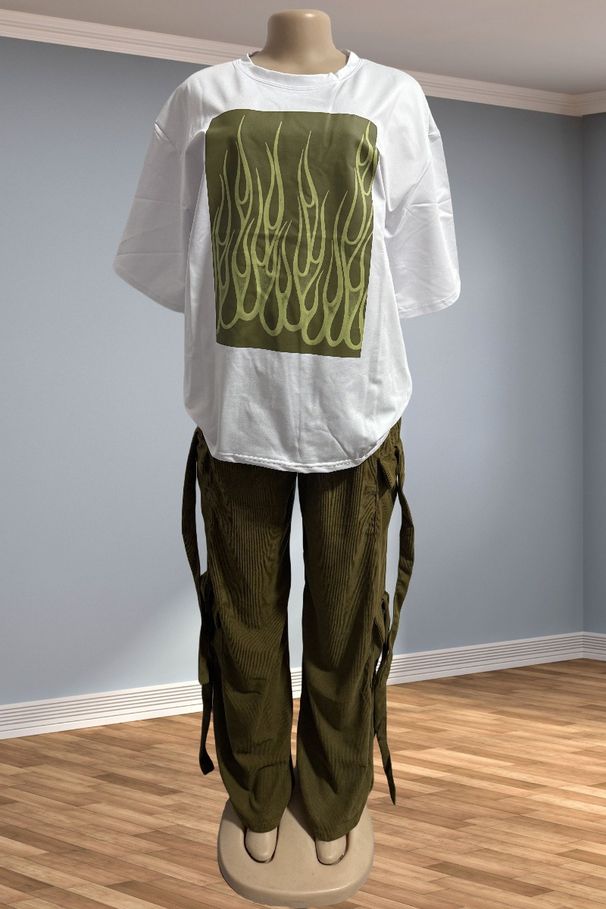 Women's Clothing Casual Fashion Simple Loose Pants Feature Multi Pocket Two Piece Set_ecoleips.com