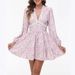 In Stock 2025 European And American Spring Women's New Fashion Foreign Trade Elegant Sweet Printed V-neck Lace Short_ecoleips.com
