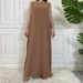 Women's Clothing Solid Color Sleeveless Dress Nida Fabric Middle East Dubai Women's Clothing Muslim Fashion_ecoleips.com