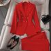 Women's Clothing Spring Red Suit Jacket Women's New Professional Temperament Commuter Small Fashion Suit Set_ecoleips.com