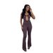 Women's Slim Fit Lace Patchwork Hollow Out Off Shoulder Backless Jumpsuit Fashionable Clothing_ecoleips.com