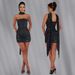 Elegant Ribbon & Rhinestone Bodycon Dress - Stretchy Milk Silk Mini Dress For Women (Black/Nude/White)_ecoleips.com